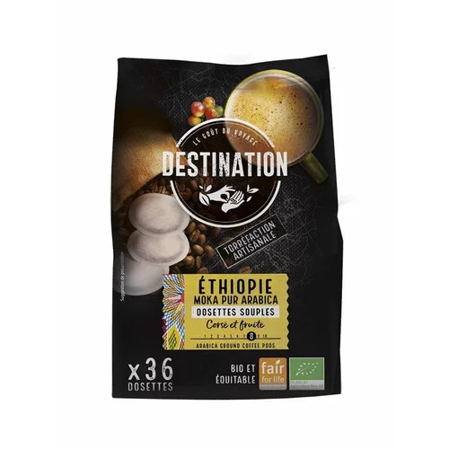 Pour vos moments au jardin:café dosettes souple moka ethiopie bio Destination - 252 g