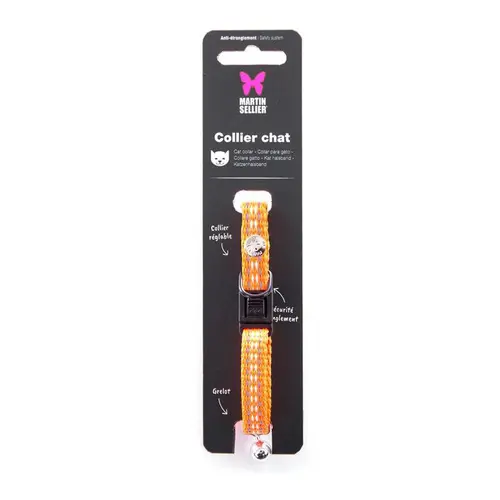 Jardin en pratique：Collier chat Safety orange Martin Sellier - 1 x 20 - 30 cm
