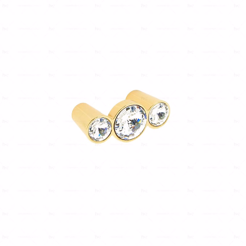 Boutons pour meubles en zamac et cristal Entraxe 32 plaqué or – Réf. TFALZCLDV3347880018