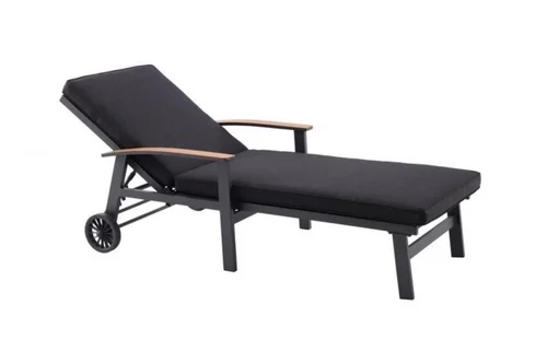 Essentiel maison:Bain de soleil anthracite et accoudoirs en teck, Aluminium - CREADOR Berlin