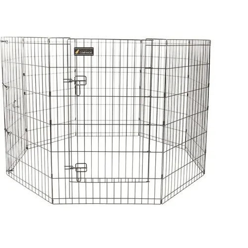 Loisirs au jardin:Parc pour chien en métal noir - 91 cm