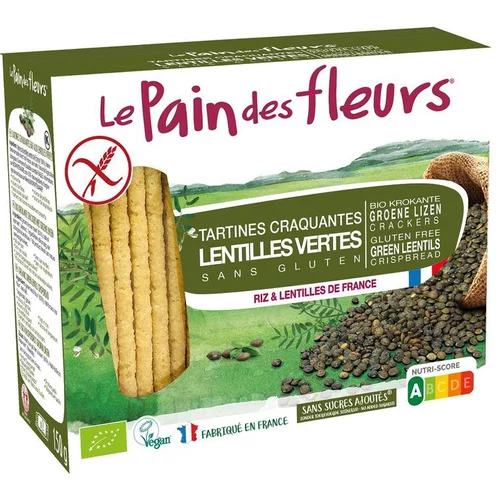 Essentiel pratique：Tartines de lentilles vertes bio en étui de 150 g