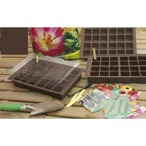 Pour vos besoins au jardin:Kit de culture coloris marron 35x23,5 cm