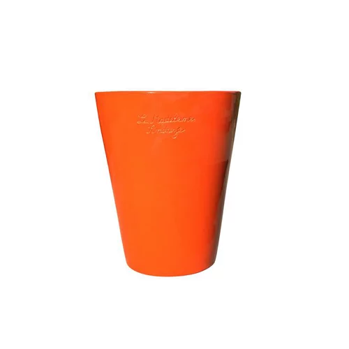 Extérieur durable:Pot Mazagran orange en terre cuite émaillée H 46 x Ø 38 cm