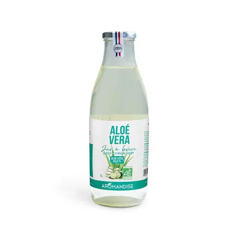 Pour tous les jours:Jus d'Aloé vera au citron vert bio à boire Aromandise - 1 L