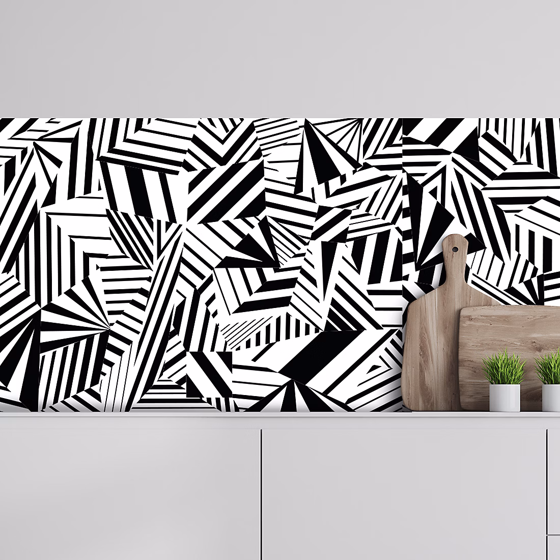 Crédence adhésive décoration moderne design monochrome 60 × 100 cm