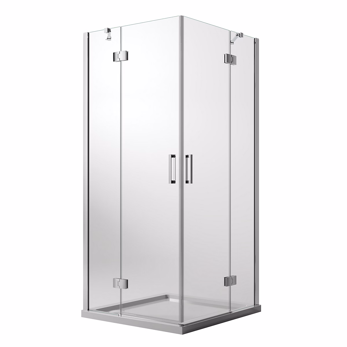 Cabine de Douche 75 × 75 CM H190 Transparent avec Easyclean mod. Flip Porte + Porte Ouverture Pivotante