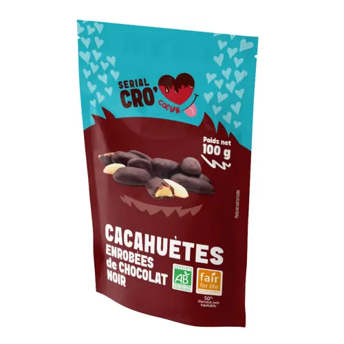 Durable au jardin:Cacahuètes chocolat noir Serial Crocoeur - 100 g
