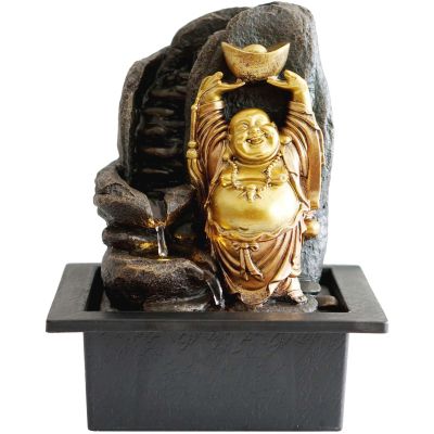 Fontaine d"intérieur en résine bouddha rieur