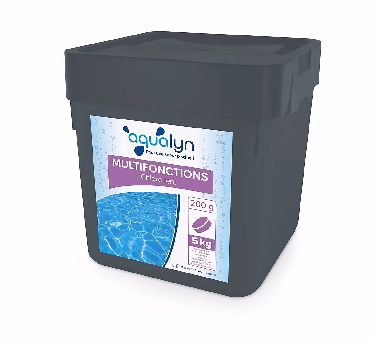 Chlore multifonction en galets 200 g 5 kg Aqualyn Unité – Réf. XGFACUUSG2738655307