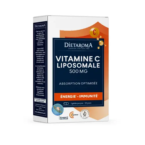 Une idée pratique pour l’extérieur:Vitamine C liposomale DIETAROMA - 20 gélules