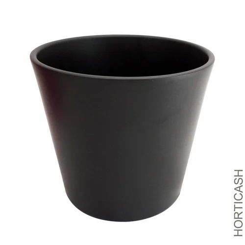 Choix pratique：Cache-pot en céramique coloris anthracite - Ø 13 x H 10,5 cm
