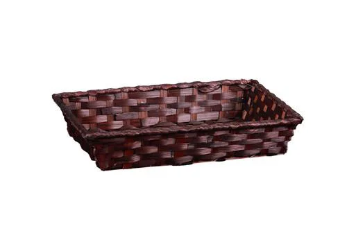 Essentiel extérieur:Corbeille Rihana en bambou chocolat Cav Service - 31 x 21 x 7 cm