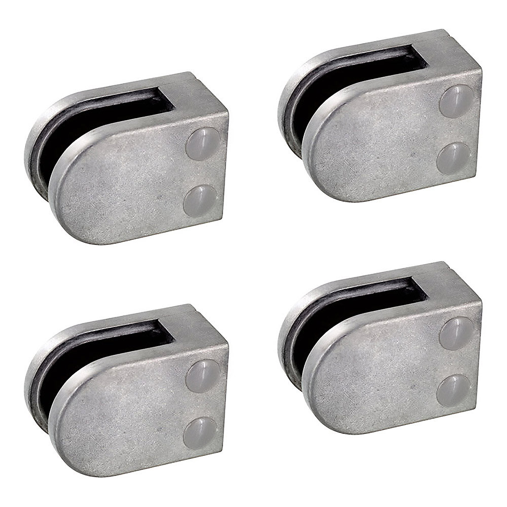 4 x Pince à verre plate modèle 05 | Ep. verre 12 mm – Zamak brut