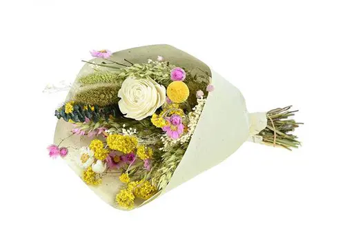 Facile extérieur：Bouquet de fleurs séchées Naturalys Trendy couleurs mélangées - Ø 25/30 x H 50 cm