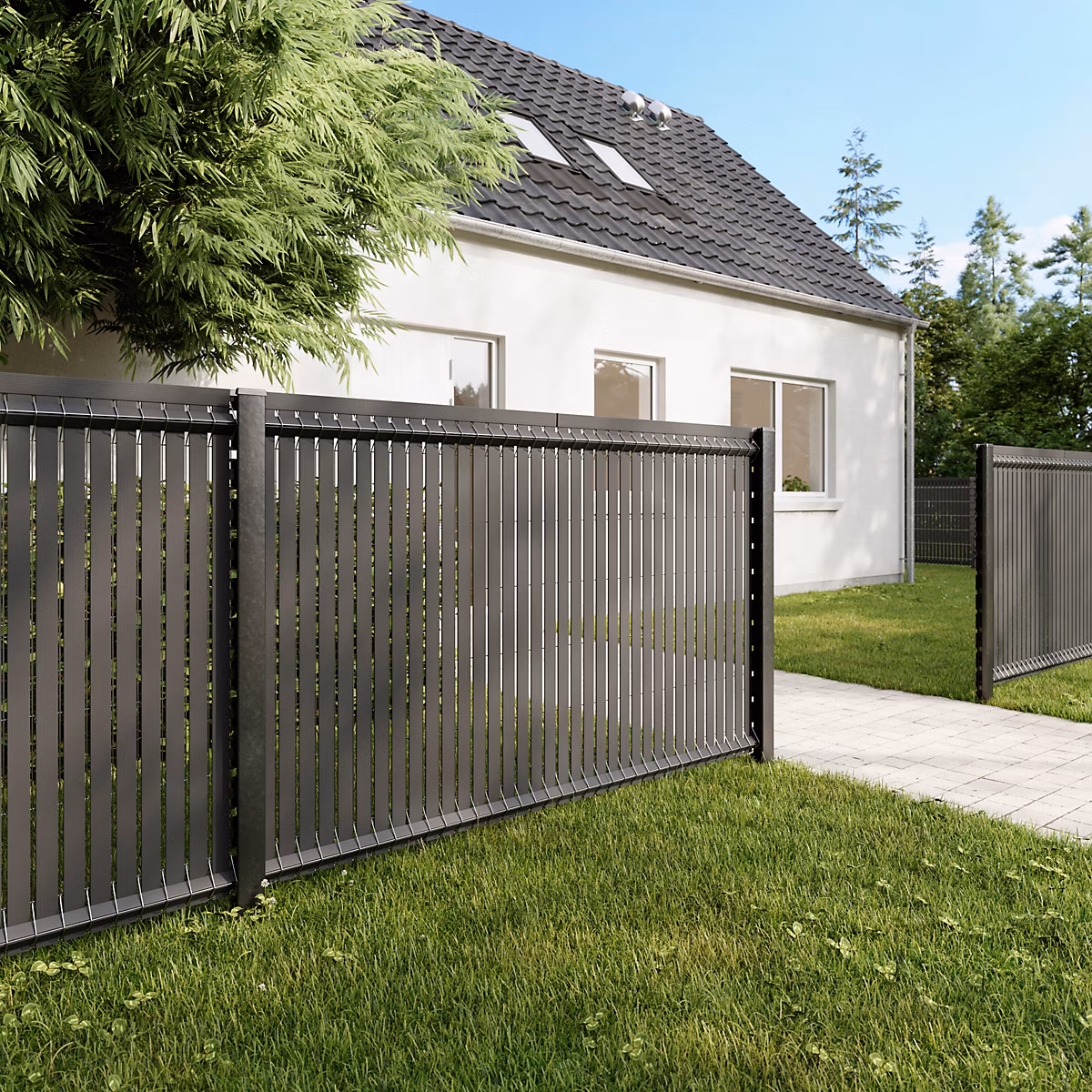 Grillage rigide gris 198 – 5 x h.123 cm, maille 55 x h.200mm Blooma Louga