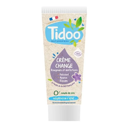 Style nature：Crème de change certifiée bio pour bébé Tidoo - Tube 75 gr