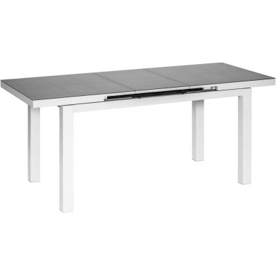 Table de jardin extensible en aluminium gris perle Ibiza (6 à 8 personnes)