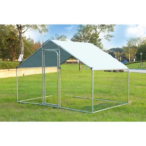 Solution pour le jardin:Enclos run volailles gris de 6 m²