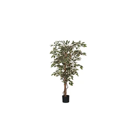 Bien pensé jardin：Ficus Hawaii vert panaché plante artificielle en pot H 150 x Ø 65 cm
