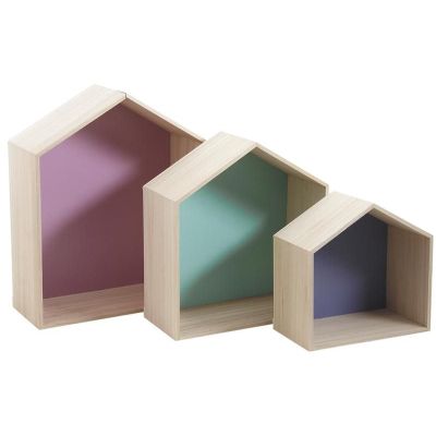 Etagère Niche Maison (Lot de 3)