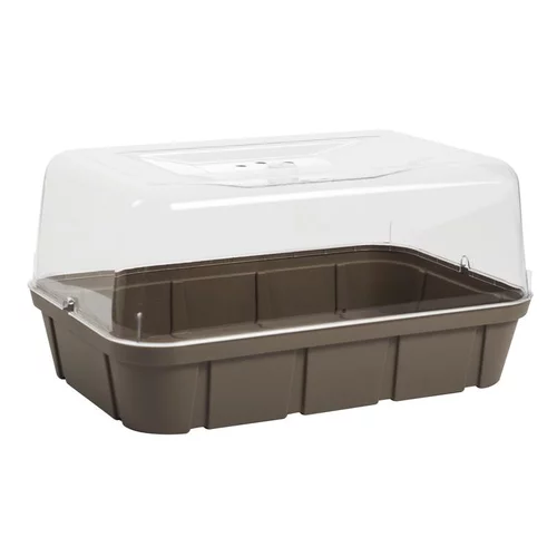 Accessoire pour le jardin：Mini serre taille L couleur taupe Eda - 56 x 38 x 25 cm