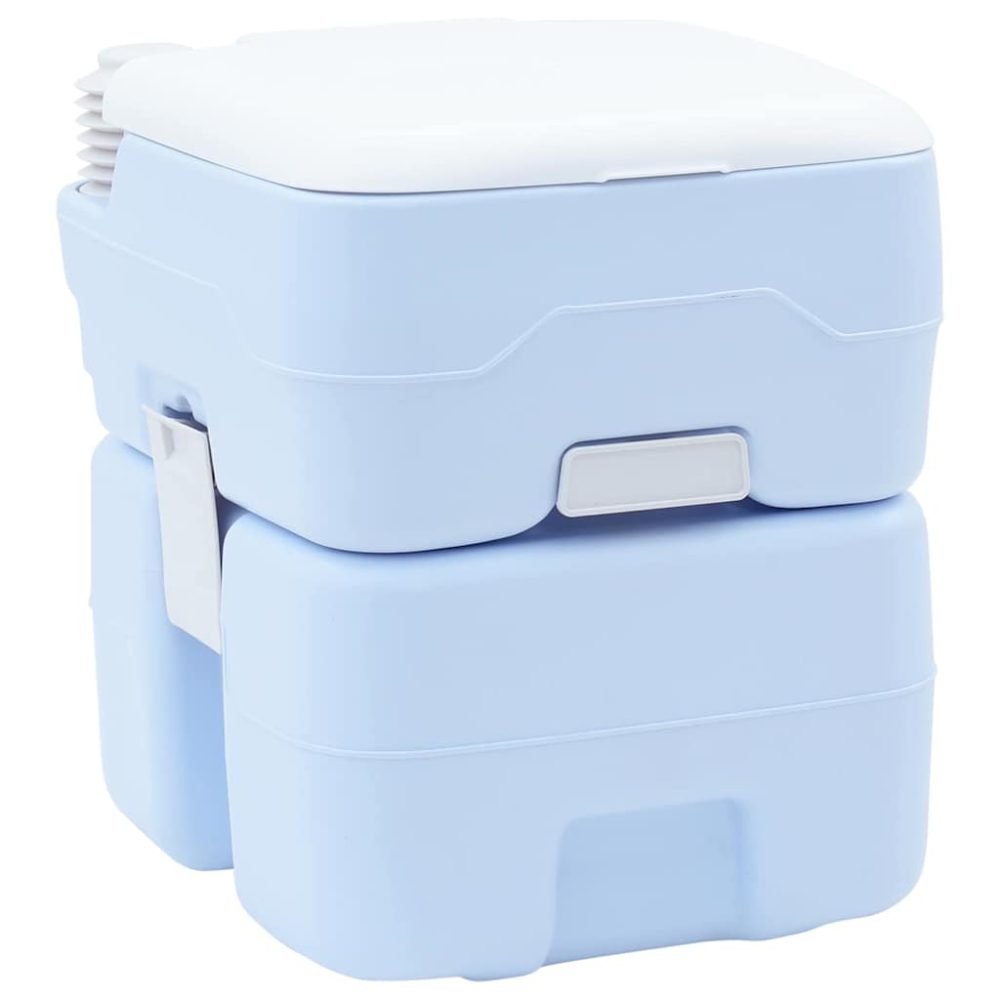 vidaXL Toilette de Camping Bleu Clair et Blanc 41,5 x 36,5 x 42 cm