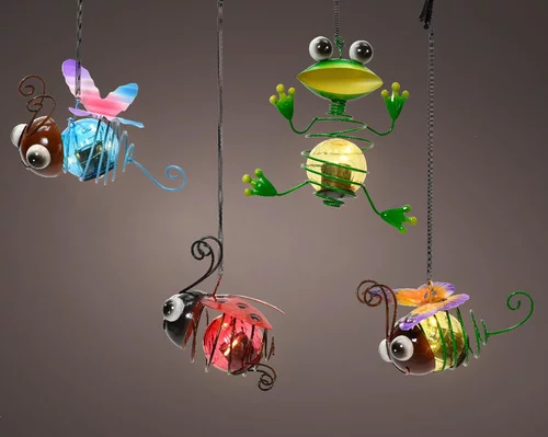 Bien pensé jardin：Lampe suspendue à micro LED multicolore petit animal du jardin - 11 x 6 x 11,5 cm
