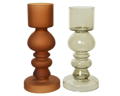 Jardin déco:Bougeoir en verre - Ø 8,5 x H 19 cm