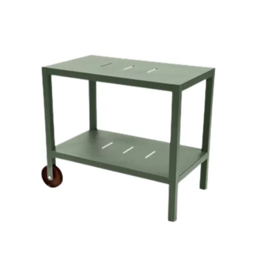 Extérieur confort：Desserte en acier et aluminium coloris cactus Quiberon Fermob - 90 x 50 - 75 cm