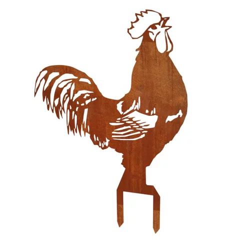 Loisirs au jardin:Statue de jardin à planter coq H 36 cm