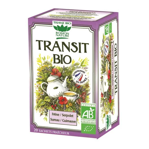 Pour enrichir votre univers jardin:Tisane transit bio en boite de 32 g