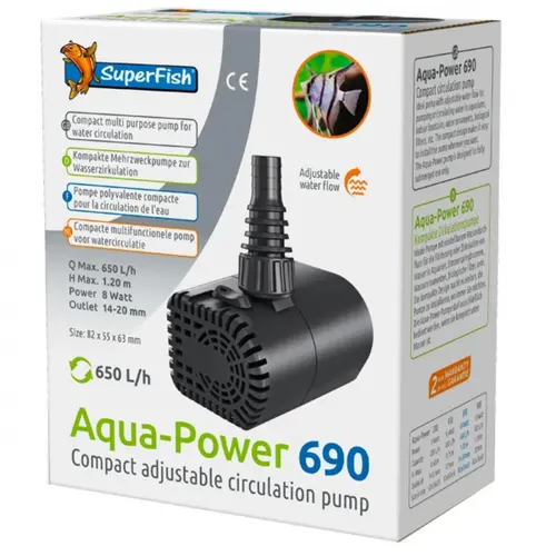 Jardin passion：Pompe à eau pour aquarium et fontaine intérieure, puissance supérieure - SUPERFISH Aqua Power 690