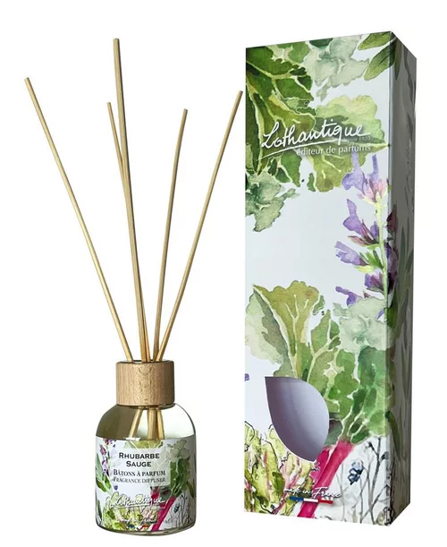 Esprit végétal：Bâton à parfum Lothantique Jardin d'aquarelles Rhubarbe Sauge – 100 ml