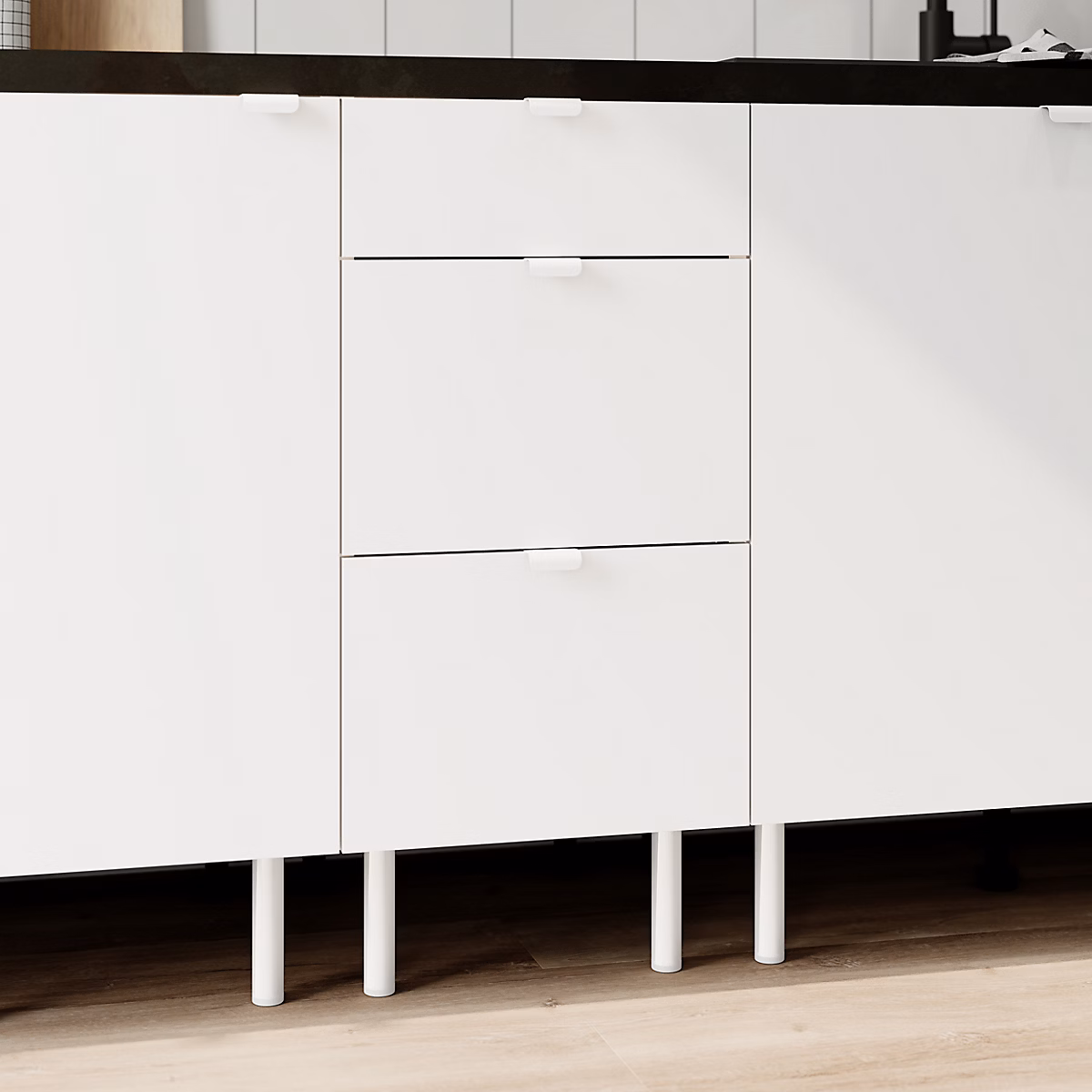 Meuble bas de cuisine 3 tiroirs blanc l.40 x H.86 cm Izee – Réf. VOENYSLMN7915990457