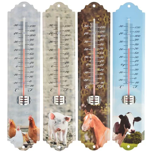 Bien pratique au jardin：Thermomètre animaux de la ferme 6,8x1,3x29,6 cm