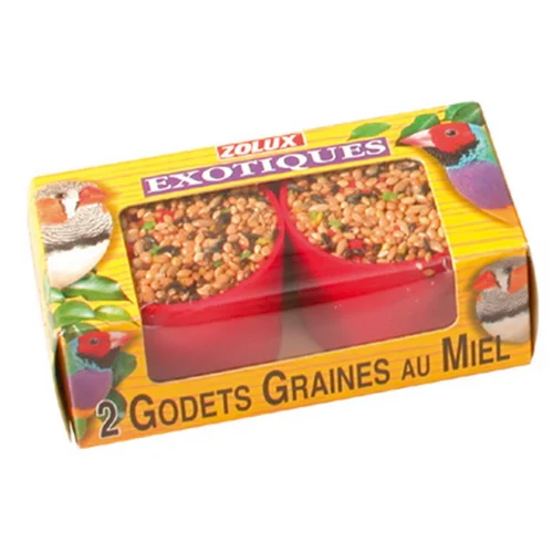 Jardin maison：Godets pour oiseaux exotiques au miel Zolux - x 2
