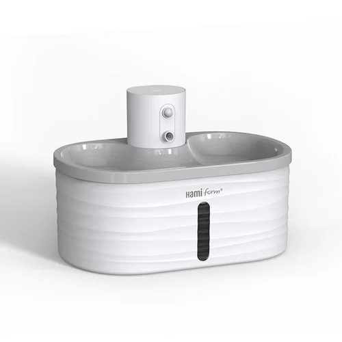 Une idée pratique pour l’extérieur:Fontaine à eau automatique nomade pour petit chien ou chat coloris blanc Hamiform - 2,5 litres