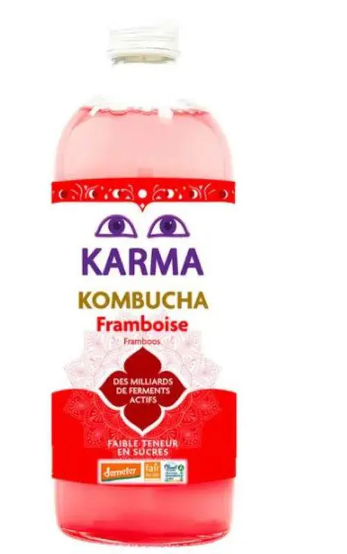 Jardin au quotidien:Kombucha non pasteurisé rose framboise bio Germline – 1 L