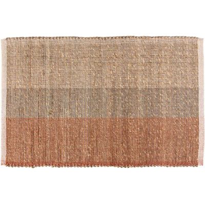 Tapis en jonc de mer et coton terracotta Karan (60 x 90 cm)