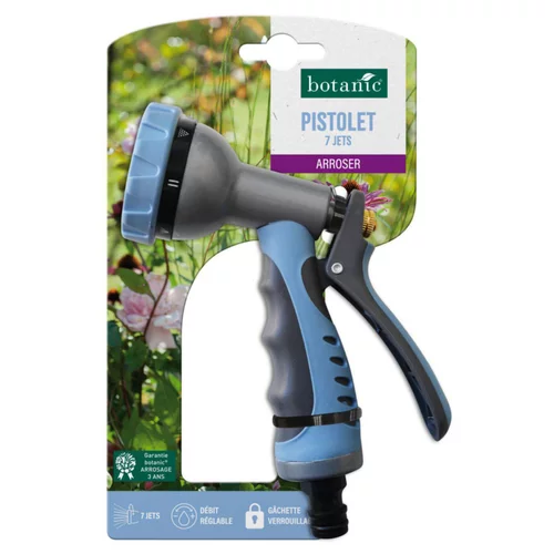 À découvrir pour l’extérieur：Pistolet 7 jets botanic® avec gâchette verrouillable et débit réglable