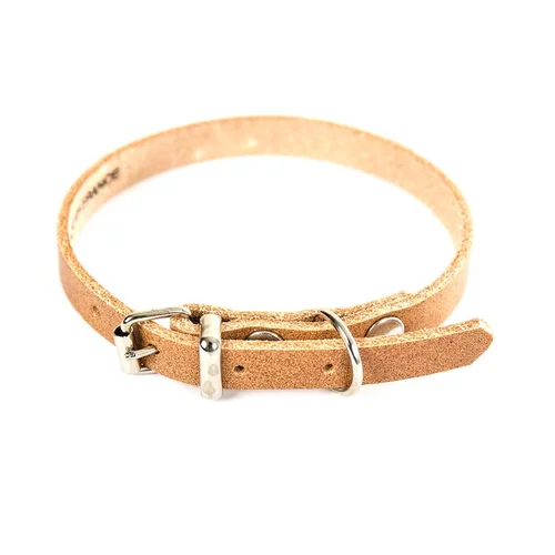 Facile dehors:Collier en cuir naturel pour chien 1,6x40 cm