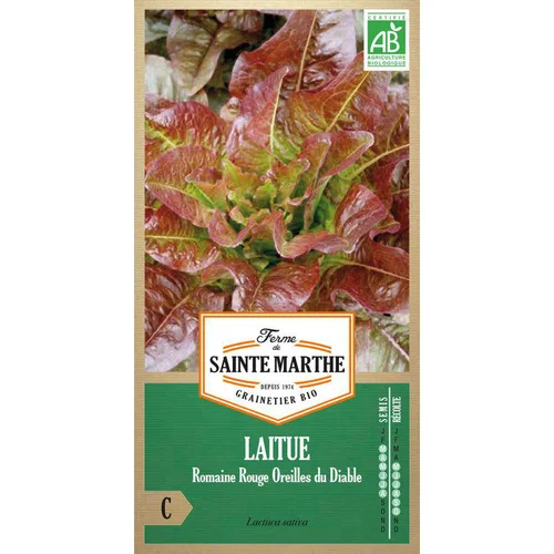 Pour transformer votre jardin:Graines de Laitue Romaine rouge Oreilles du diable bio Ferme de Sainte Marthe - 500 graines à semer