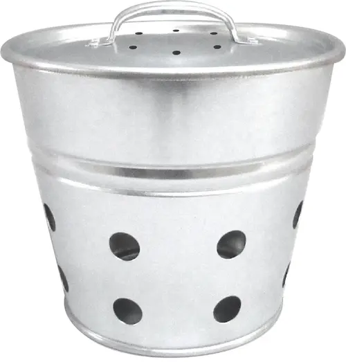 Pour un extérieur agréable:Seau vermicomposteur à enterrer coloris gris en acier galvanisé - 5 L