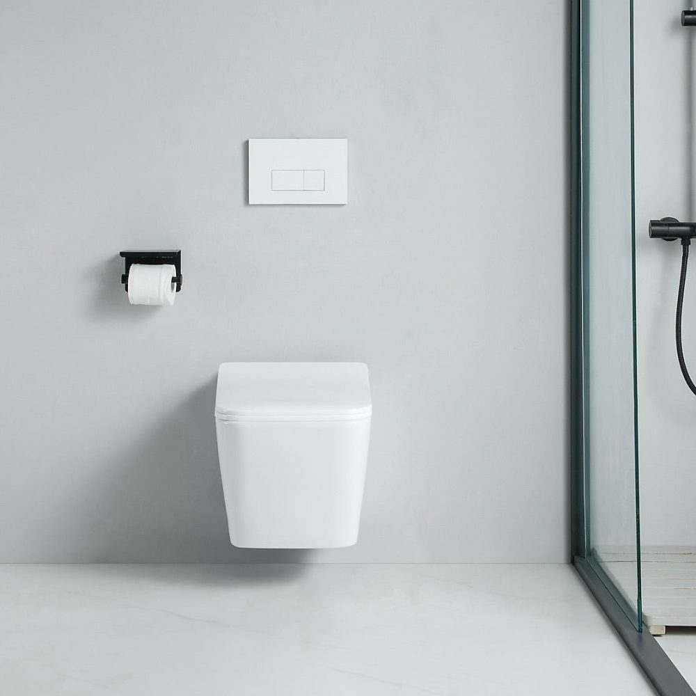 Cuvette WC suspendu CALETO – sans bride et avec frein de chute