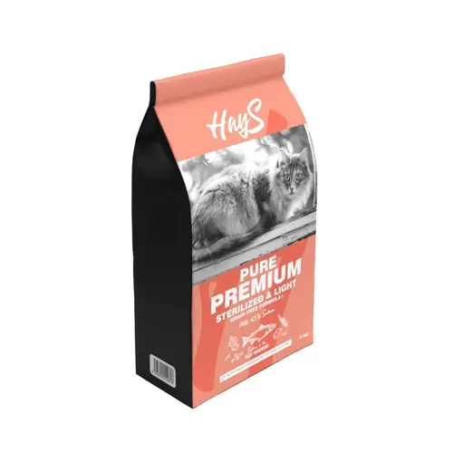 Pour tous vos projets extérieurs:Croquette pour chat adulte stérilisé au saumon light Hays Pure Premium - 6 kg