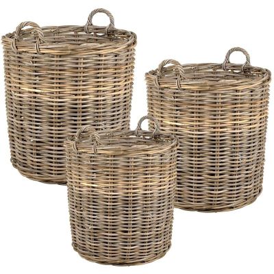 Cache-pots hauts en poelet (Lot de 3) (Naturel)
