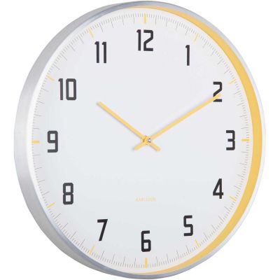 Horloge murale ronde 40 cm Sporty (Jaune)