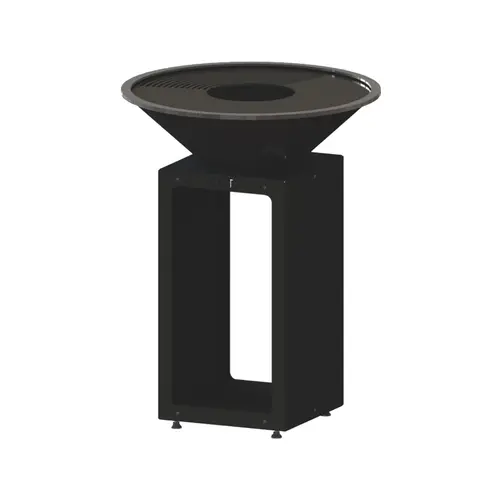 L’allié du jardin:Brasero B.B.O.68 pour 10 personnes coloris noir en acier brut Oyat - Ø 68 cm