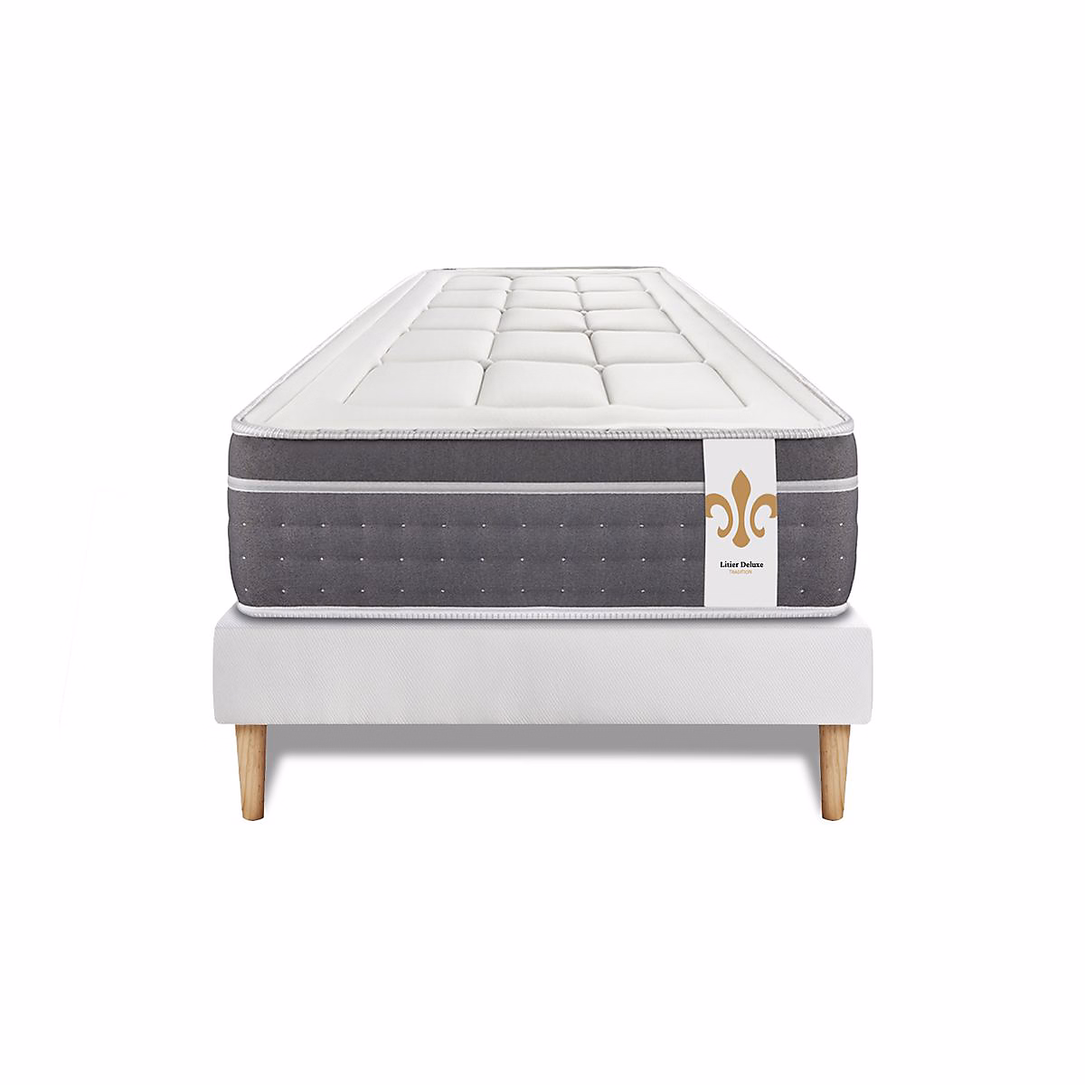 Lit, literie et linge de lit – Ensemble Ressorts ensachés et mémoire de forme de confort Equilibré avec sommier tapissier